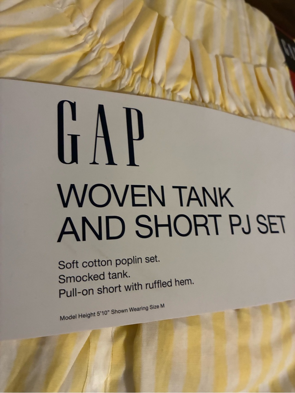 GAP Yellow Striped Woven Tank and Short PJ Set for Women
